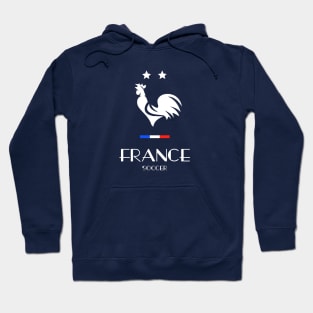 France Rooster Two Stars Soccer Football Flag Hoodie